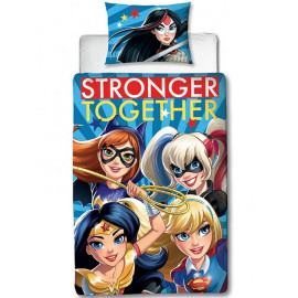 Parure de lit réversible Dc Comics - modèle Katana, Wonder Woman, Supergirl, Harley Quinn et Batgirl