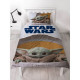 Parure de lit réversible Star Wars & Mandalorian "bebe yoda" alias Gogru dans son berceau 135 x 200 cm