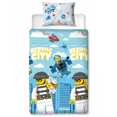 Parure de lit réversible Lego City 135x200cm