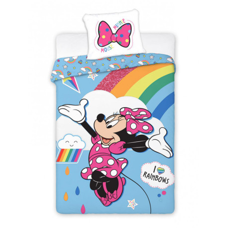 Parure de lit réversible Minnie modèle Rainbows