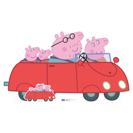 Figurine en carton Peppa Pig Family Car en voiture 95 cm