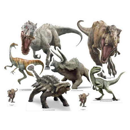 Mini-Figurines en carton Dinosaures et Jurassic World 20 cm