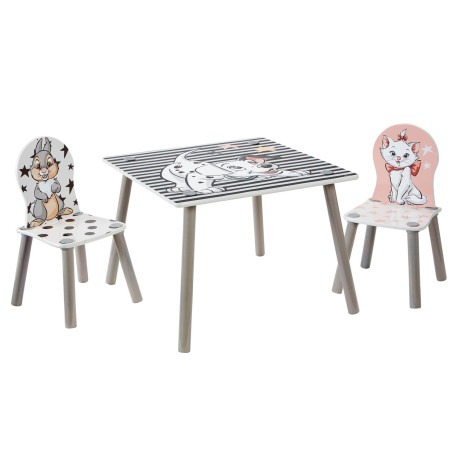 Ensemble table et 2 chaises Disney Classic Les 101 Dalmatiens, Les Aristochats et Bambi Panpan