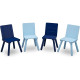 Table grise et quatre chaises bleu et navy Signature Delta Children