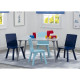 Table grise et quatre chaises bleu et navy Signature Delta Children