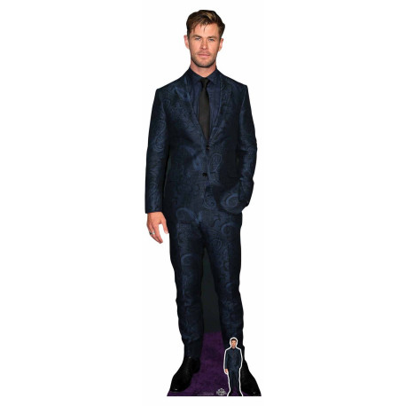 Figurine en carton Chris Hemsworth en costume bleu 190 cm
