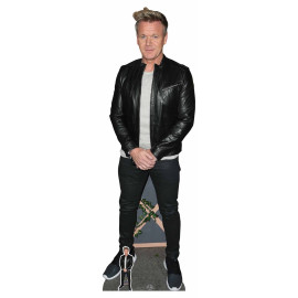 Figurine en carton Gordon Ramsey blouson de cuir noir 189 cm