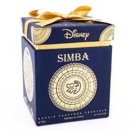 Bougie parfumée végétale Disney Le Roi lion thème Simba bleu et or