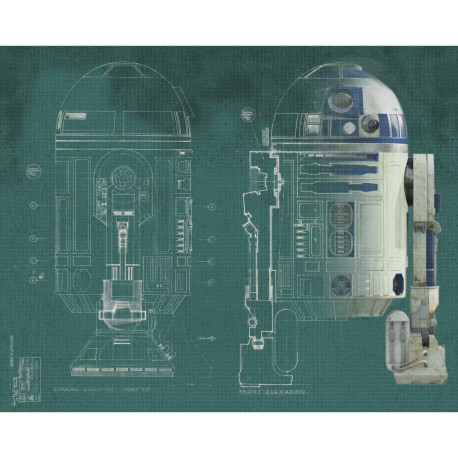 Fresque murale adhésive géante Star Wars R2-D2 - 228,60 cm, 182,88 cm