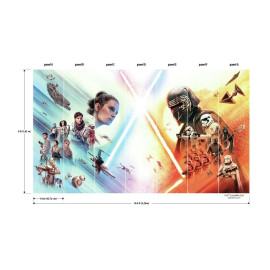 Fresque murale adhésive géante Disney Star Wars The Rise of Skywalker multicolore - 3.2 m x 1.83 m