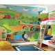 Fresque murale adhésive géante Thomas le train multicolore avec pont et hélicoptère- 38.1cm, 22.86cm
