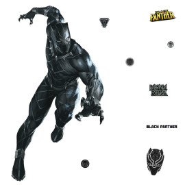 Sticker géant repositionnable Black Panther MARVEL Disney- 121,2 cm x 77,7 cm
