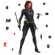 Sticker géant repositionnable noir Black Widow Marvel Avengers Disney - 62.23 cm, 50 cm