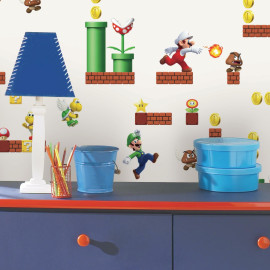 Rouleau de papier peint auto-adhésif - Nintendo Mario Bros - 45,7 cm x 575 cm