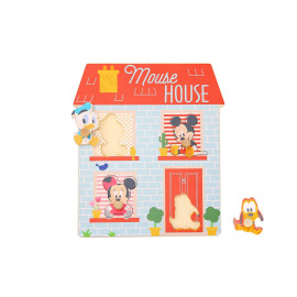 Disney Mickey Mouse Puzzle des formes en bois Multicolore - 24.5x30x2.3 cm