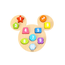 Disney Mickey Mouse jeux des nombres en bois Multicolore - 24 x 21.3 x 2.2 cm