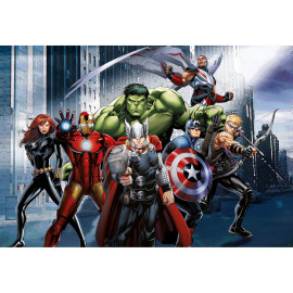 Poster intissé - Disney Marvel -les avengers en pleine bataille - 160 cm x 110 cm
