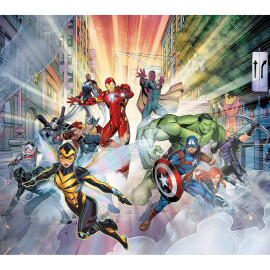 Rideaux Disney Marvel Avengers en vol 2 pièces - L180 cm x H 160cm