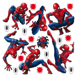 Minis Stickers Marvel 7 Spiderman et décorations - 1 planche de 30 CM x 30 CM
