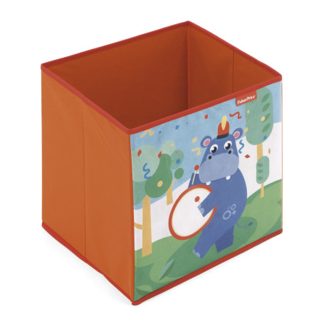 Cube Conteneur Pliable Textile Hippopotame qui joue du tambour 31x31x31cm