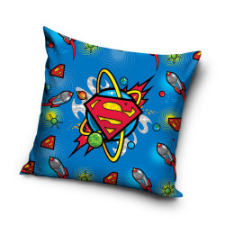 Coussin Superman Dc Comics avec logo superman et fusées 40x40cm