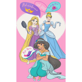 Serviette de bain Princesses Disney, Jasmine, Cendrillon, Raiponce 30x50cm