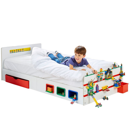 Lit enfant Room 2 Build avec rangement compatible grandes marques - 90x200cm