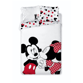 Parure de lit simple - Mickey et Minnie - 140 cm x 200 cm