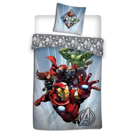 Parure de lit simple Avengers Hulk, Thor, Iron Man, Black Widow - 140 cm x 200 cm