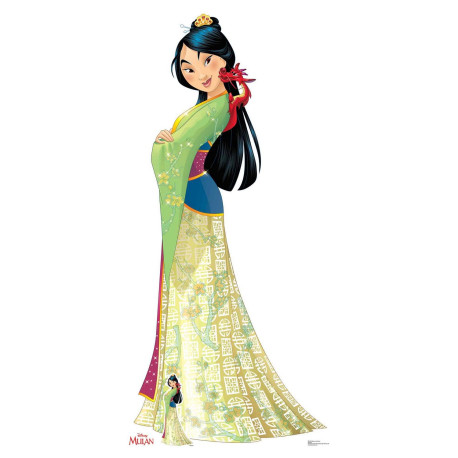 figurine carton Disney Mulan et Mushu taille réelle