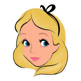Masque en carton - Disney Alice au pays des merveilles 27 cm