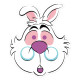 Masque en carton - Disney Alice au pays des merveilles - Le lapin blanc 27 cm