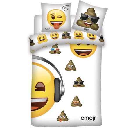 Parure de lit simple - Emoji - 140 cm x 200 cm