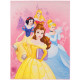 Tapis Princesse Disney Belle un livre a la main accompagnée de Cendrillon, Blanche-neige et Aurore - 95 x 125 cm