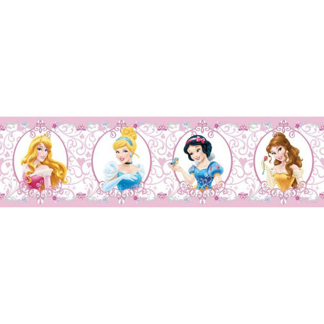 Frise 4 Princesses Disney La Belle au bois dormant, Cendrillon Blanche Neige, Belle