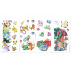 25 Stickers repositionnables Pokemon Nintendo 23CM X 44CM