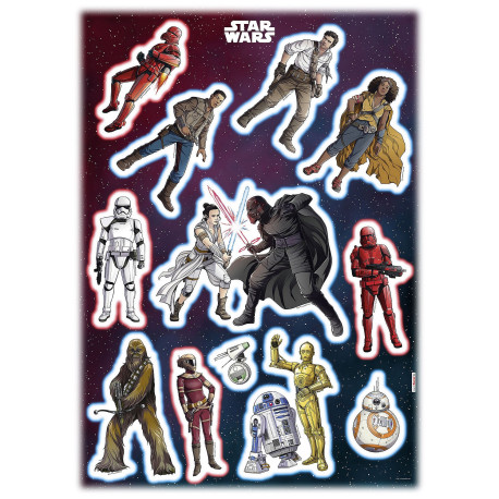 12 Stickers géant Héros Star Wars 50 x 70 cm