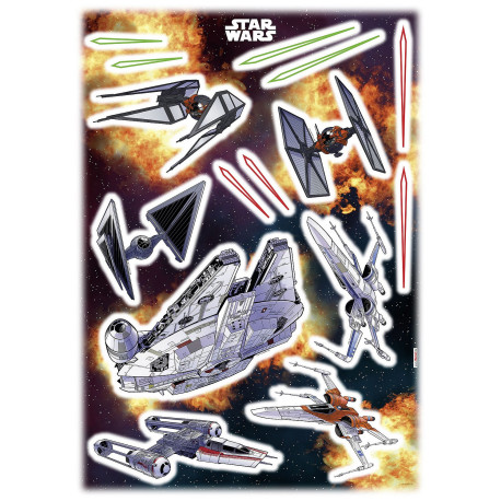15 Stickers géant Vaisseaux Star Wars 50 x 70 cm
