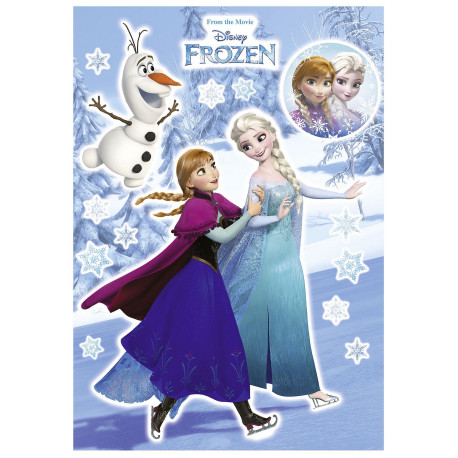 Stickers géant La Reine des Neiges Disney Anna et Elsa 50 x 70 cm