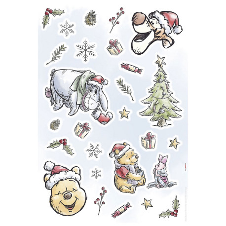 Stickers Muraux Disney Winnie l'Ourson Noël "Winnie Pooh Christmas"
