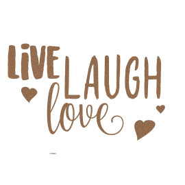 "Live Laugh Love" Sticker Décoration murale Vivre, rire et aimer - 50x70cm