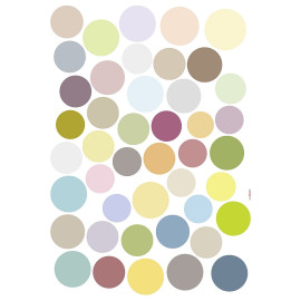 "Dots" Sticker Décoration murale Points Multicolores - 50x70cm