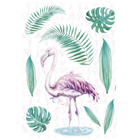 "Flamingo" Sticker Décoration murale Flamant Rose - 50x70cm