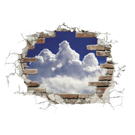 "Break Out Clouds", Sticker Décoration Murale - 100x70 cm