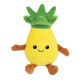 FRUITY 'S CAGETTE DE 6 PELUCHES TOUTES DOUCES FRUITS ET LEGUMES+/- 17 CM : AVOCAT,ORANGE, AUBERGINE,TOMATE, ANANAS ET PASTÈQUE