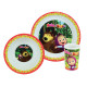 Masha & Michka ensemble repas incluant 1 verre 220 ml, 1 assiette et 1 bol micro-ondables pour enfant