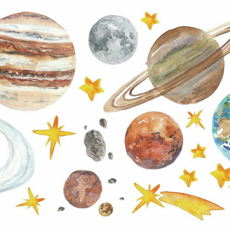 Frise murale enfants avec planètes