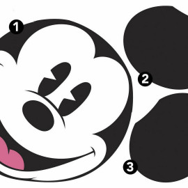 Sticker Mural Géant classique tête de Mickey Mouse XL