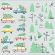 Stickers voitures retro de Noël