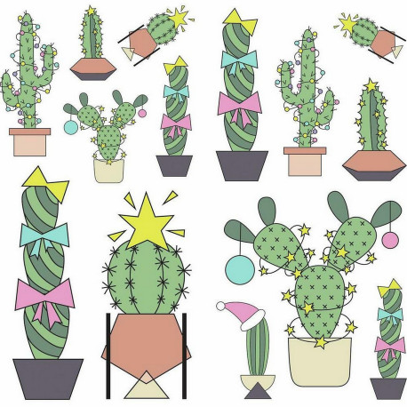 Stickers Cactus de Noël 